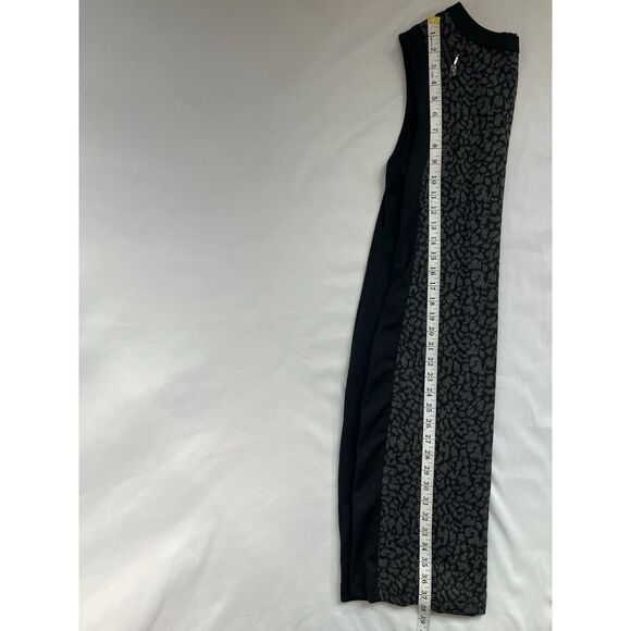Lapis Leopard Print Black Grey Sheath Dress Sze L Animal Print Office Career 90s - Picture 11 of 11